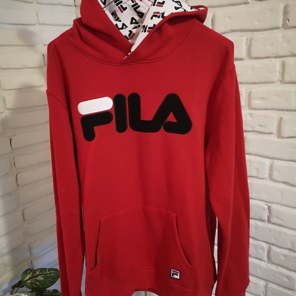 Fila Ladies Fleece Lined Red & White Hoodie
